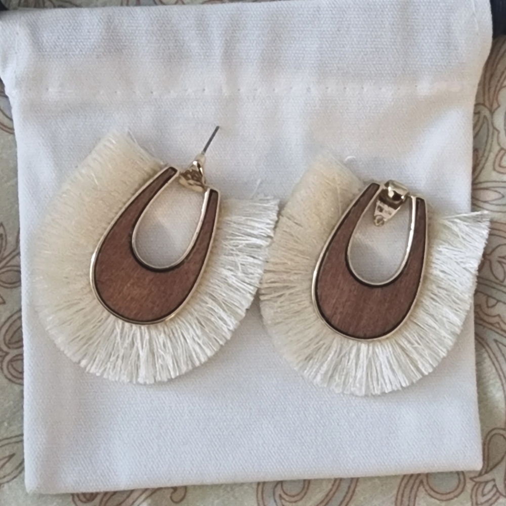Cream Boho Earrings